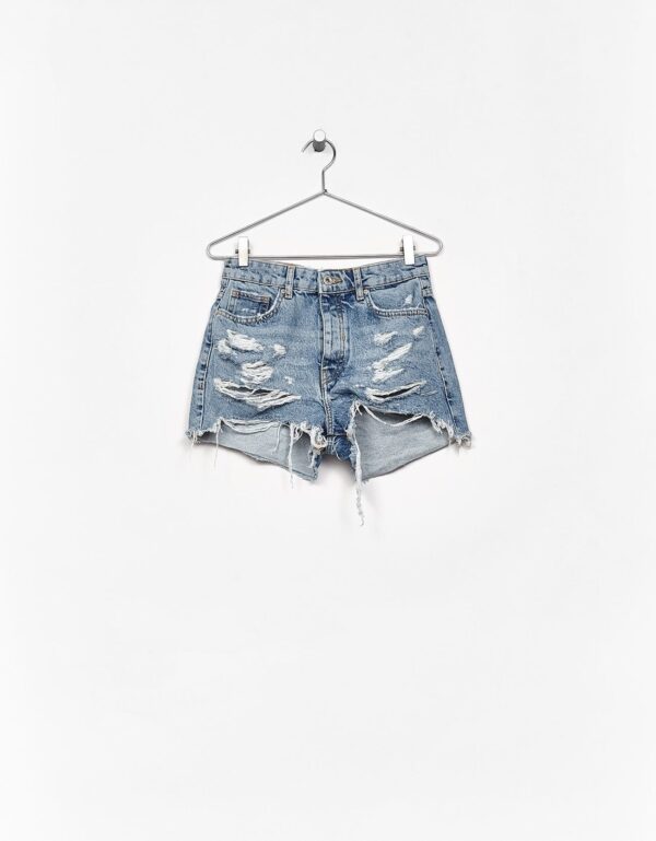 High Waist Denim Shorts – Image 2